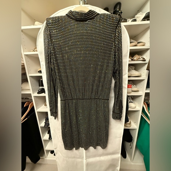 Self-Portrait Black Studded, Embellished Long Sleeve mini dress - size 6 - Picture 5 of 10